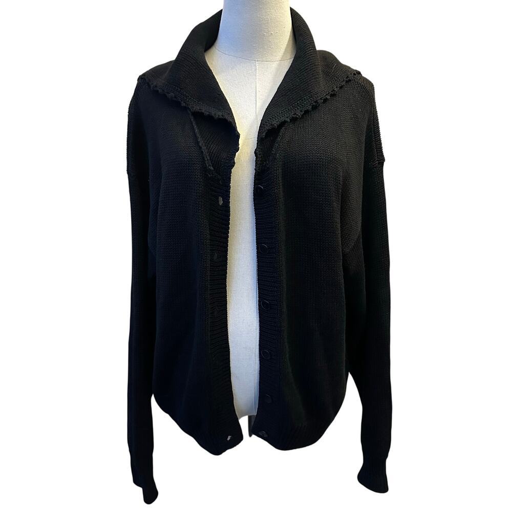 Vintage Patsy's Place Black, Sailor Style Cardigan- L